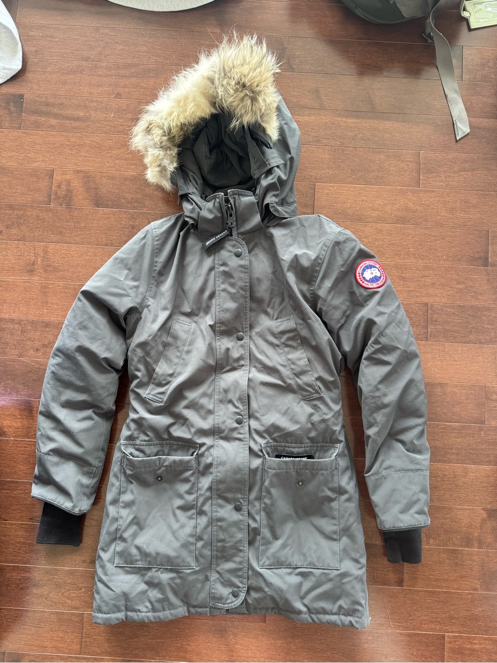 Canada Goose gray parka with fur-trim hood